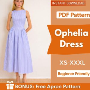 Ophelia Dress Sewing Pattern | Boat Neck Dress Pattern