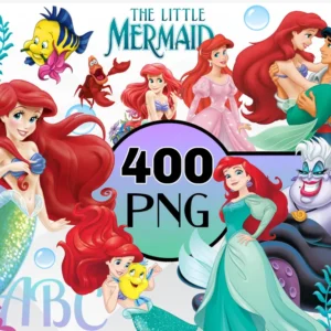Little Mermaid Clipart Bundle, Ariel PNG