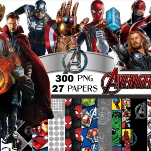 Avengers Clipart Bundle, Avengers Digital Paper, Avengers png