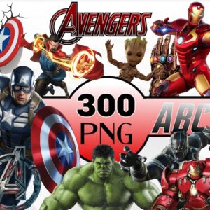 Avengers Clipart Bundle, Hulk Captain America