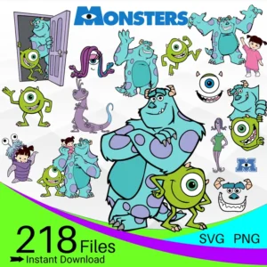 Monsters inc SVG Bundle, Mike Sully SVG