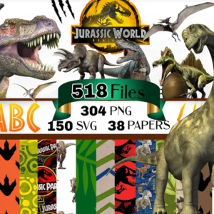 Jurassic Dinosaur Clipart Bundle, Dinosaur SVG